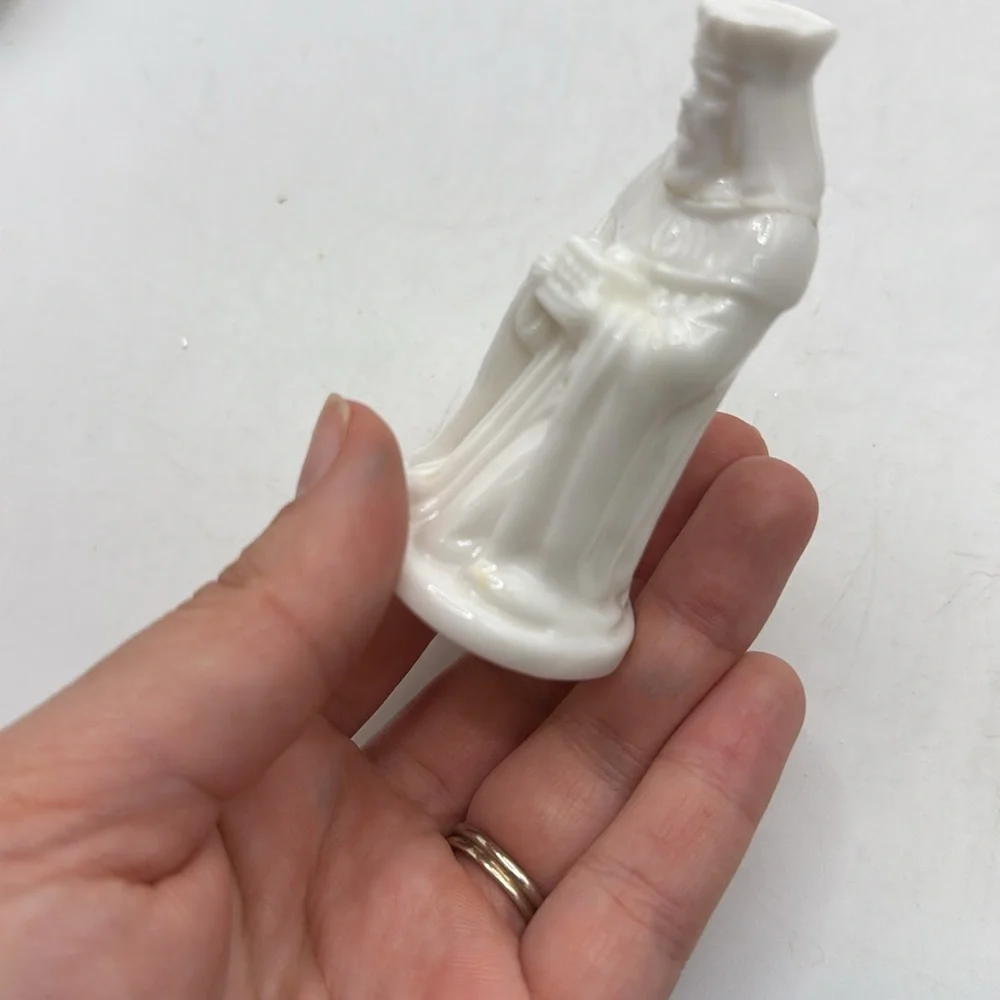 Vintage Small White Ceramic Nativity Figurines Set Christmas Decor Collectible